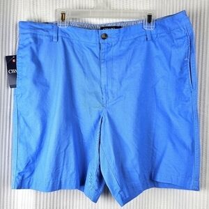 Chaps New Hbr Blu Men's Flat Front Shorts 42 NWT Blue Golf Spring Summer‎
